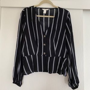 H&M button peplum blouse